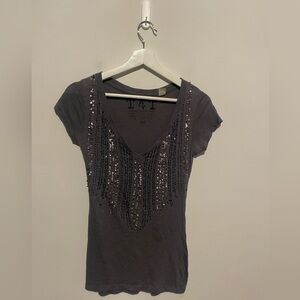 T4t sustainable apparel size‎ xs grey bling top